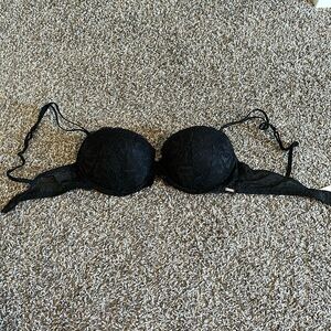 PINK black lace push up bra